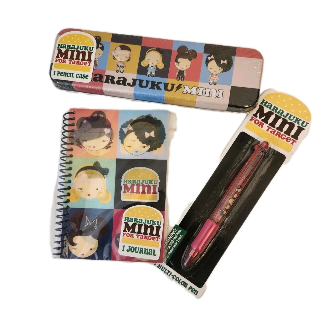 Harajuku Mini For Target Kawaii Journal, Pencil Case And Multi-color Pen Lot